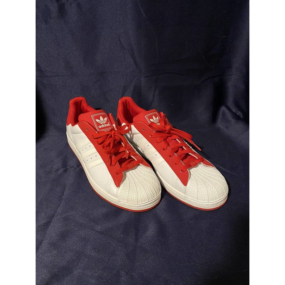 ADIDAS Superstar Men's Shoes - White/Red Leather - Size 13 ART No. 160335